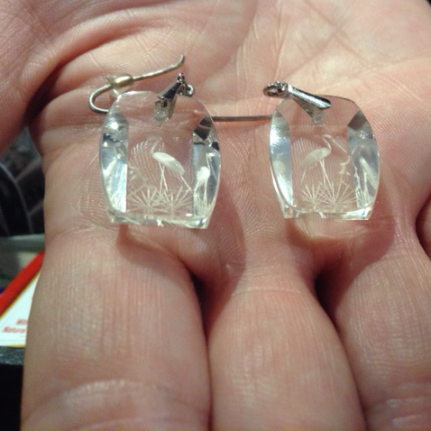 Antique rock crystal and sterling earrings.