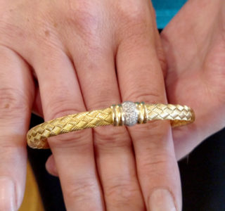 Hand-woven 18k and diamond bracelet